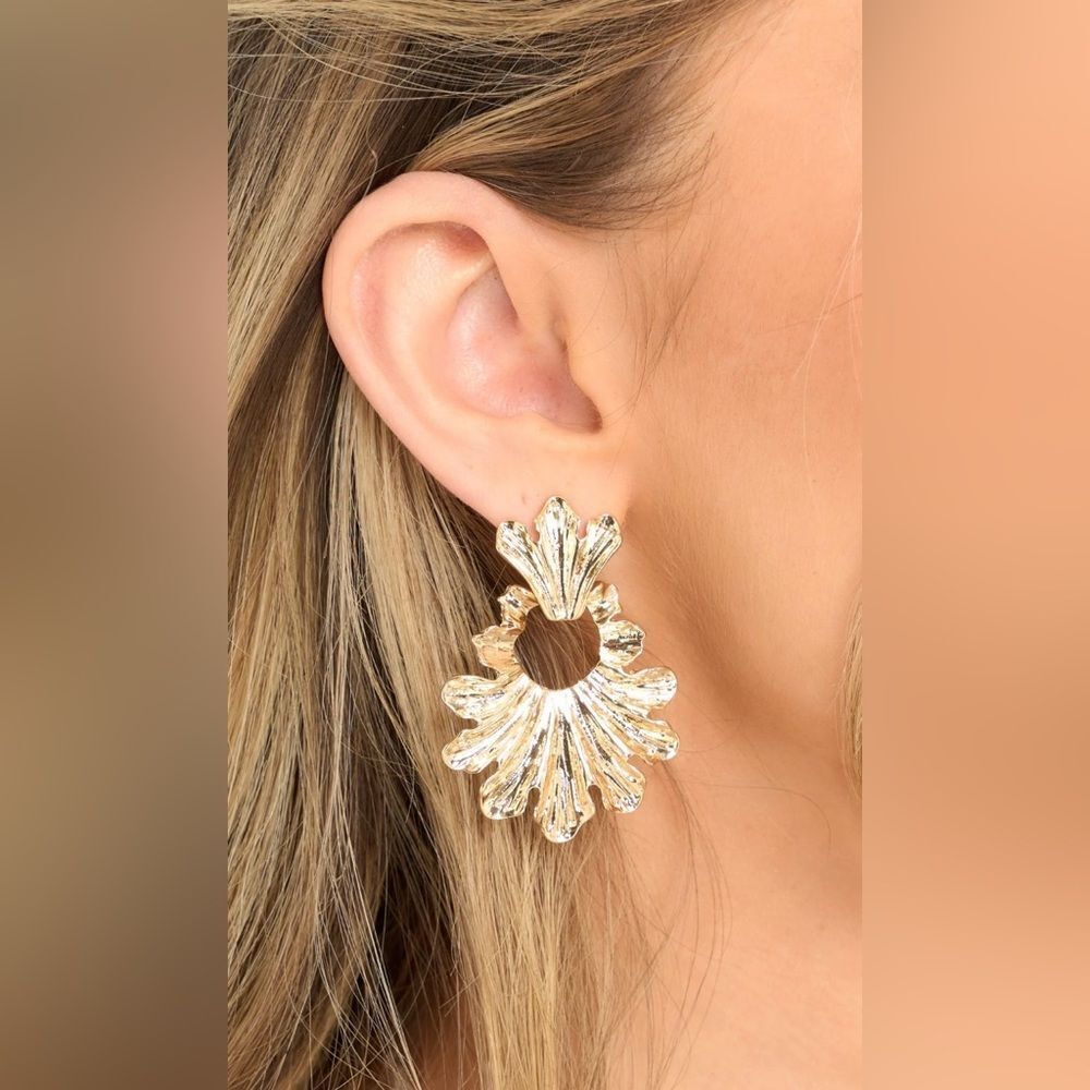 Gold Statement Earrings N858